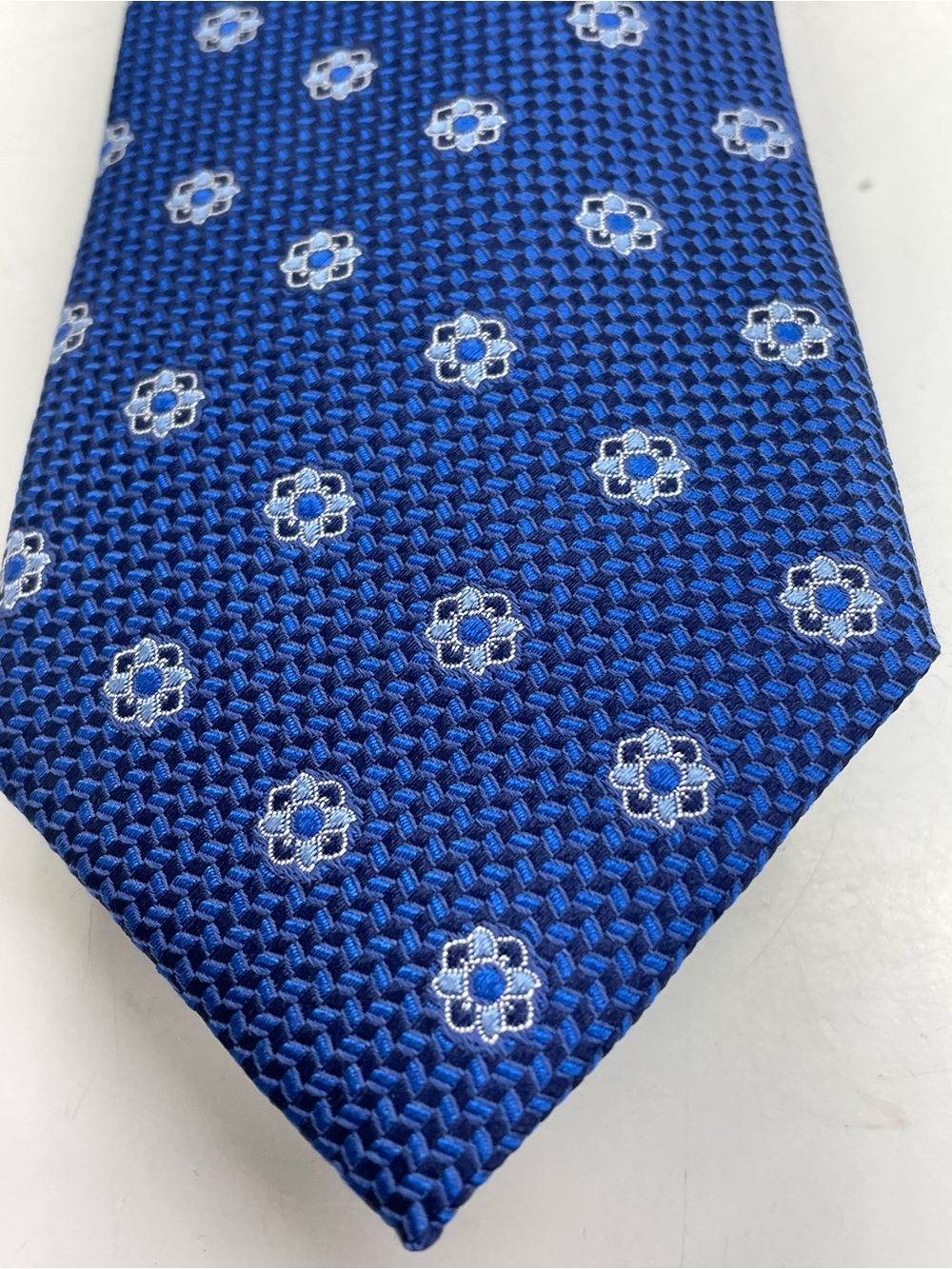 Canali Royal Blue Floral-Accent Men's Tie
